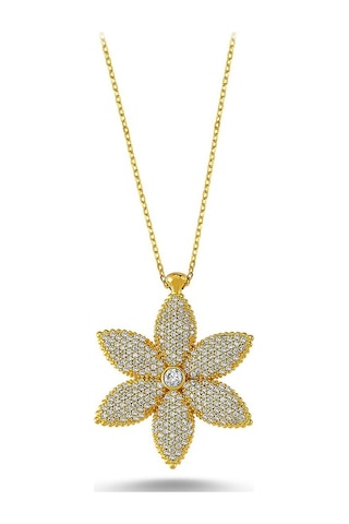 Çiçek Model Zirkon Taşlı Hayalet Kolye (498564575)