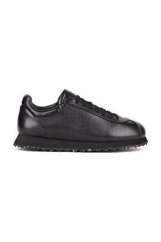 Shoetyle - Hakiki Deri Siyah Renk Günlük Erkek Sneaker - 666-10-110-1651
