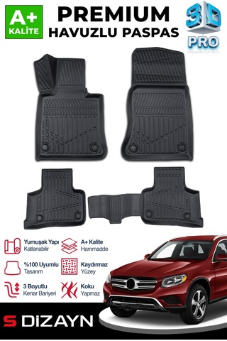 S-dizayn Mercedes Glc Coupe 3d Pro Havuzlu Paspas 2015 Üzeri A+ Kalite