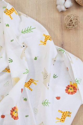 Kız Erkek Bebek Unisex Pazen Kundak Battaniye Stl6843 Beyaz - Fuşya