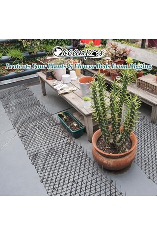 2 M Scat Mat, Kediler İçin Sivri Uçlu, Dikenli Şeritler Ağ Kazma Durdurucu Dış Mekan Spike Caydırıcı Mat, 78" X 11"