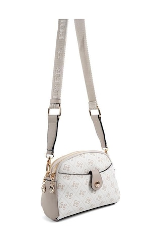 Silver Polo Sp1144 Kadın Çapraz Çanta Monogram Bej-kum