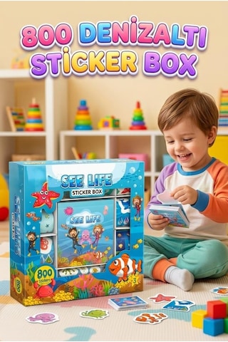 See Life Eğitici Çıkartma Ve Origami Deniz Dünyası 800'lü Sticker Hobi Seti