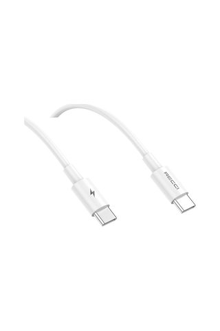 Recci Rc106e Gan Teknolojili Hızlı Şarj Başlığı Type-c To Type-c Pd 25w Kablolu Şarj Seti Beyaz