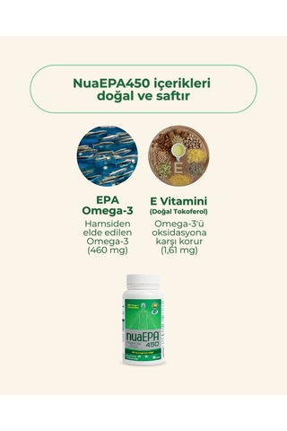 Nua Epa 450 Omega-3 İçeren Gıda Takviyesi 90 Kapsül