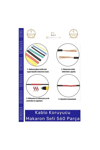 Makaronseti Isı Büzüşmeli Daralan Kablo Koruma Elektriksel İzolasyon Termal Makaron Seti 560 Parça