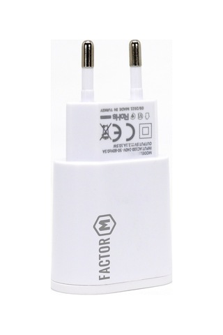 Factor M FM101T Çift Çıkışlı 2.1A Type-C Şarj Cihazı