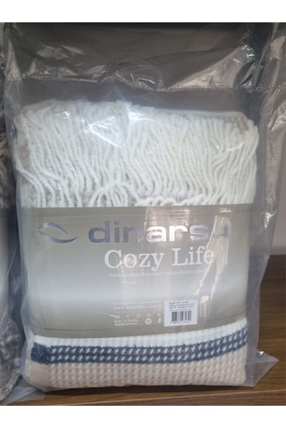 Dinarsu Cozy Life Skoç Tv Battaniyesi 130 X170cm Cunda Bej Lacivert Lacivert - Krem