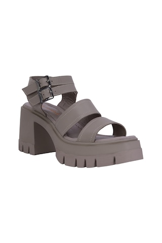 Albishoes Albini 26y10883 Hakiki Deri Topuklu Kadın Sandalet Vizon