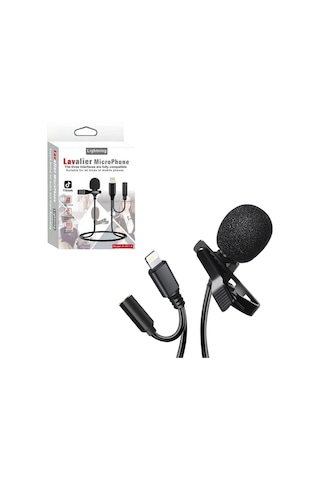 POWERMASTER JH-041-A LIGHTNING GİRİŞLİ VE KULAKLIK GİRİŞLİ YOUTUBER YAKA MİKROFONU
