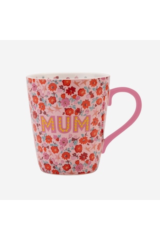 Çiçekli Pembe Stoneware Kupa 375 Ml