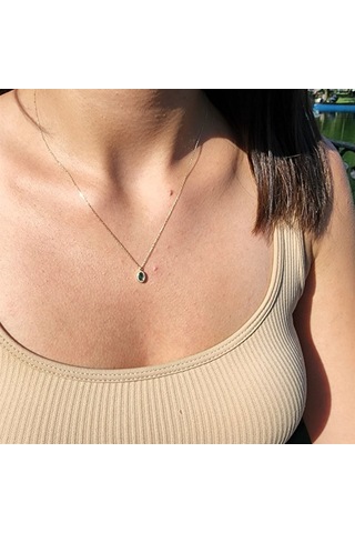 0,50Ct Zümrüt(Yeşim Taşı)Sade Minimal Tasarım 925 Ayar Gümüş Doğa-Sarı