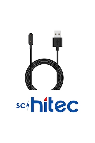 Schitec Huawei Honor Band 6 Uyumlu Manyetik Usb Şarj Kablosu Siyah