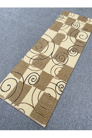 Saray Halı 10325 A 80x230 Kahve Krem Kesme Yolluk