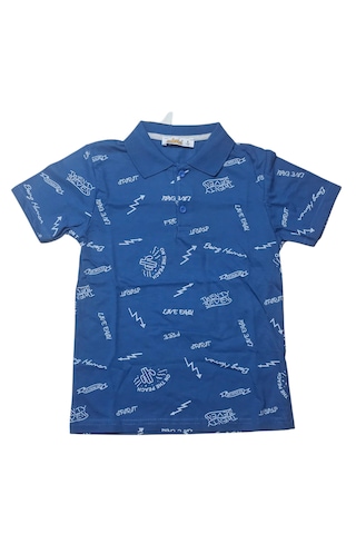 Ela Polo Yaka Erkek Çocuk T-shirt Mavi