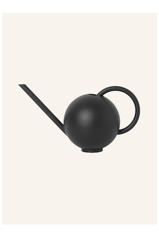 Ferm Living Lıvıng Orb Sulama Kabı, 2 L, Mat Boyalı Paslanmaz Çelik, Organik Tasarım Bahçe Kovaları Siyah