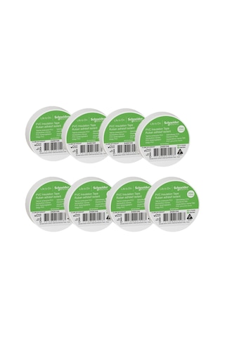 Schneider 8li Beyaz PVC İzolasyon Bandı 20mt*19mm 2420104-8