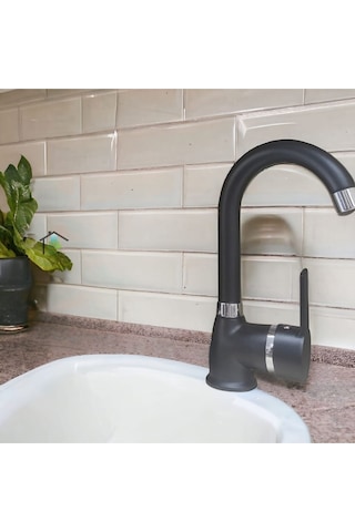 Mintev Siyah Ultra Lüx Lavabo Bataryası Siyah