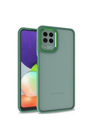 Zore Samsung Galaxy Uyumlu M22 Kılıf Omsy Flora Kapak - Siyah