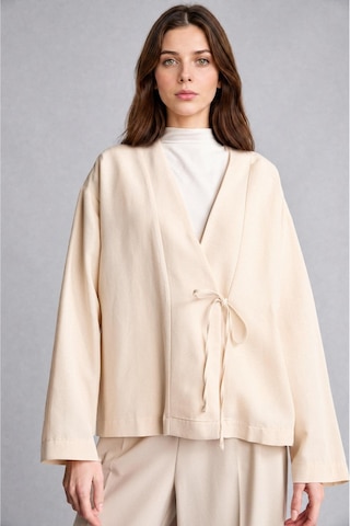 Defacto Regular Fıt Keten Karışımlı Bej Kimono I1780ax26hser37 Ekru-er37