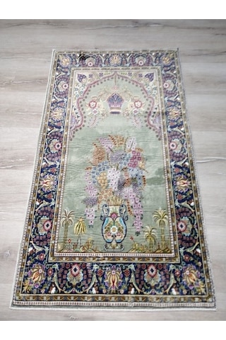 Bambu Halı Seccade Sec16a Yeşil Namazlık 70x110 Cm