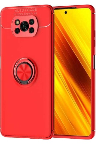 Xiaomi Poco X3 Kılıf Zore Ravel Yüzüklü Silikon Kılıf