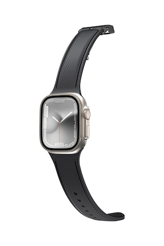 Watch 38mm Amazingthing Titan Swift Deri Dokulu Silikon Kordon Siyah