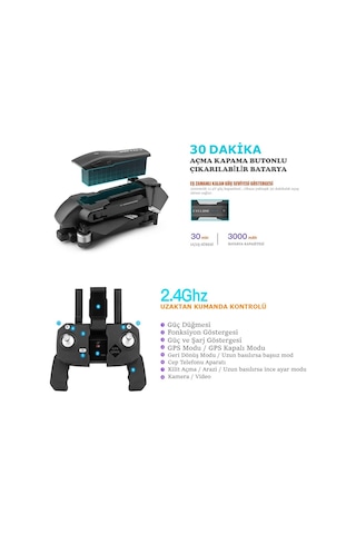 Cyclone 30DK Uçuş 4K 5g Wifi Gps Drone Çift Eksen Gimbal Kamera Fırçasız Motor Katlanabilir Taşıma Çantalı