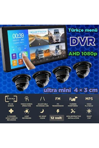 Dvr Dokunmatik Video Müzik 4 Ad 1080p Ahd 150'' Ultra Mini Kamera
