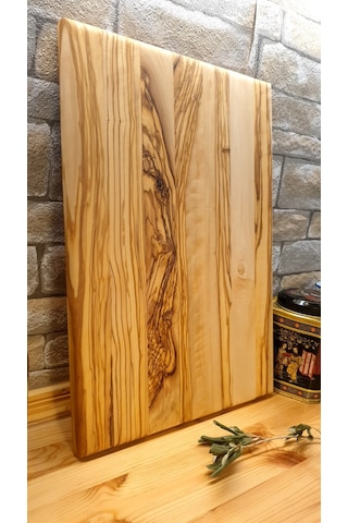 Zeytin Ağacı Doğal Ahşap Büyük Kesme Sunum Mutfak Tahtası