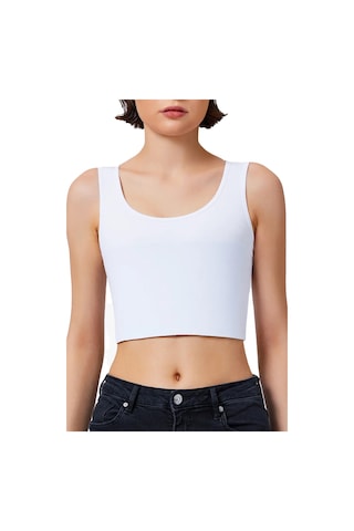 Elilom Göğüs Gizleyici Korse Unisex Jinekomasti Ve Tomboy İçin Düz Silüet Atlet Beyaz