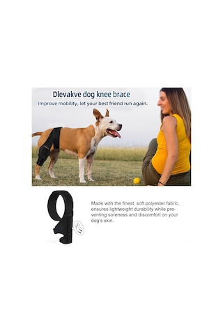 Vkemall Köpek Diz İçin Destekli Protez - Acl Hasarı, Patella Değişikliği Ve Enflamasyon İçin Rehabilitasyon Bandı - Siyah L