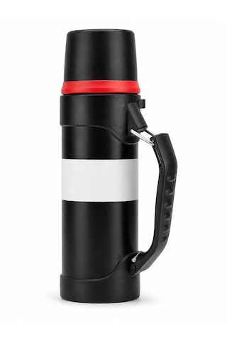 1.200ml Seyahat Termosu 304 Paslanmaz Çelik 24 Saat Sıcak Soğuk Koruma 18/8 Bpa İçermez 3 Katmanlı Vakum İzalasyon Çift Duvar Bakır Kaplama 2 Yıl Garantili-kamp-ofis-okul-seyahat-yolculuk-için İdeal Siyah