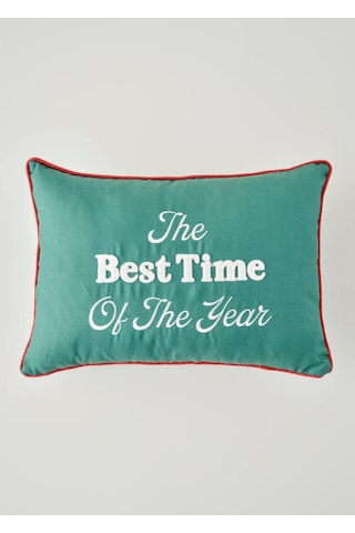 Bella Maison New Year Yılbaşı Kırlent Kılıfı Yeşil 35x50 Cm Yeşil