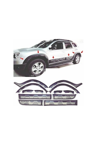 Dacia Duster 2010 2017 Kapı Kaplama Dodik Seti - DUSTER DODİK 12 PARÇA SET