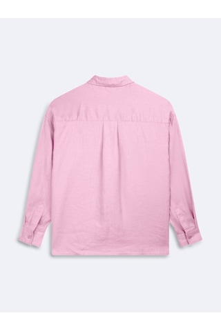 LTB Uzun Kollu Basic Düğmeli Pembe Gömlek Pembe