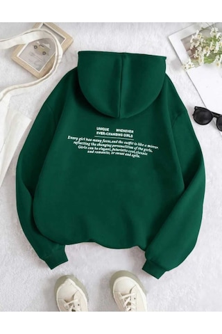 Kozia Outdoors Kapşonlu Oversize Unisex Sweatshirt Mlk-yesil-kapson Yeşil