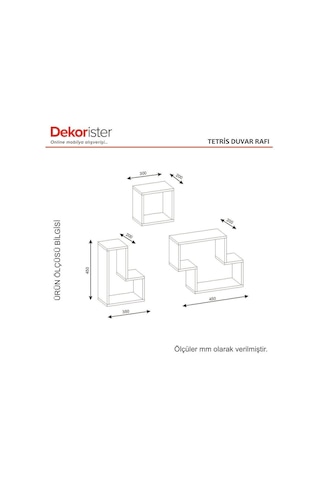 Dekorister Tetris Duvar Rafı Beyaz