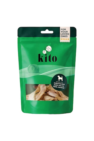 Kito Kurutulmuş Kuzu Kulak Çiğnemelik Doğal Glutensiz Organik Köpek Ödül Maması 100 G