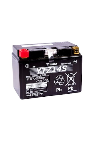 Yuasa Ytz14s 12 Volt 11,2 Amper 230 Cca Bakım Gerektirmeyen Motosiklet Aküsü