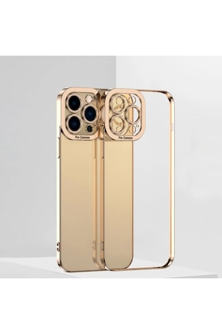 Ally Fashion Series Apple iPhone Uyumlu 12 Pro Kılıf Renkli Kenar Lazer Çerçeveli Silikon Kılıf- 5775 Mavi