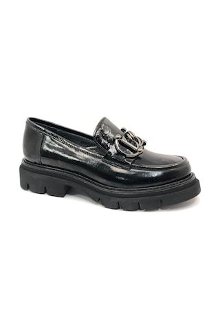 Greyder 72192 Zn Urban Deri Comfort Casual Oxford Kadın Ayakkabı Siyah Rugan