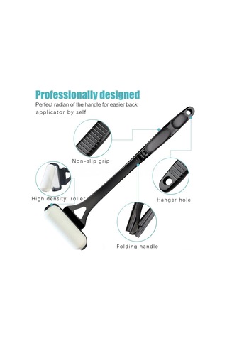 Hangfox Uzun Saplı Katlanabilir Vücut Losyon Uygulayıcı, Sırt Ve Gövde İçin Sponge Rulmanlı Boyama Aleti Siyah/mavi