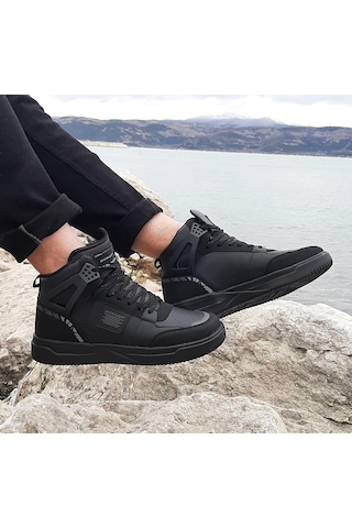Dunlop 2238-2243 Siyah, Fuspetli Ortapedik Boğazlı Basket Spor Ayakkabı AYKSAYAK-000490