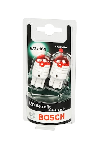 Bosch Led Retrofit W21/5w T20 Dipsiz Kırmızı Led Ampul 12v W3x16q
