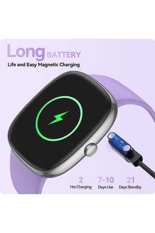 Geeroyoo Anyloop Alw1 Spor Akıllı Saat Mor - 1.69" Tft Ekran, 24/7 Kalp Ritmi Ve Spo2 İzleme, Uyku Takibi, 100+ Spor Modu, Ip67 Su Geçirmezliği