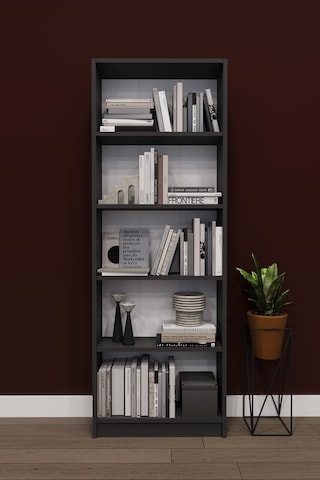 Asra Trend 5 Raflı Kitaplık K002 %100 MDF Modern Ofis Çalışma Odası Dosya Rafı Antrasit Gri