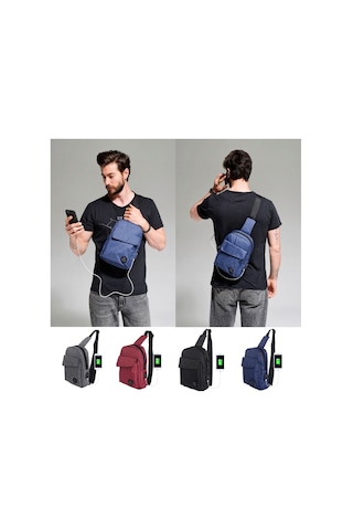 My Valice Smart Bag Usb'Li Çapraz Göğüs Çantası 1505 Gri
