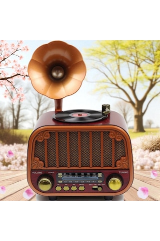 Dexxony Dcx-13 Kahverengi Nostaljik Radyo & Zarif Nostaljik Ahşap Görünümlü Radyo Bluetooth Hoparlör