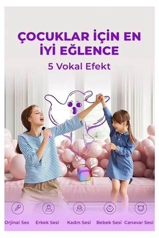 Carboon K12-2 Kablosuz Bluetooth Karaoke Hoparlör & Çift Mikrofon Seti